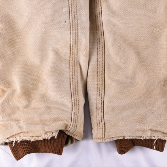 Vintage Carhartt Duck Canvas Work Jacket Tan Large - Picture 8 of 10